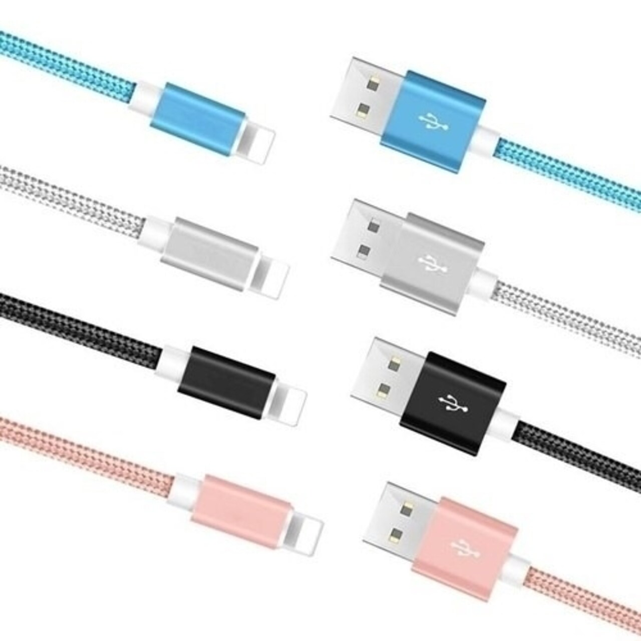 Bedazzled Bijou 4 Pack 6FT USB Cable For iPhone 11 X XR XS 8 7 Plus 8 Pin Charger Cord